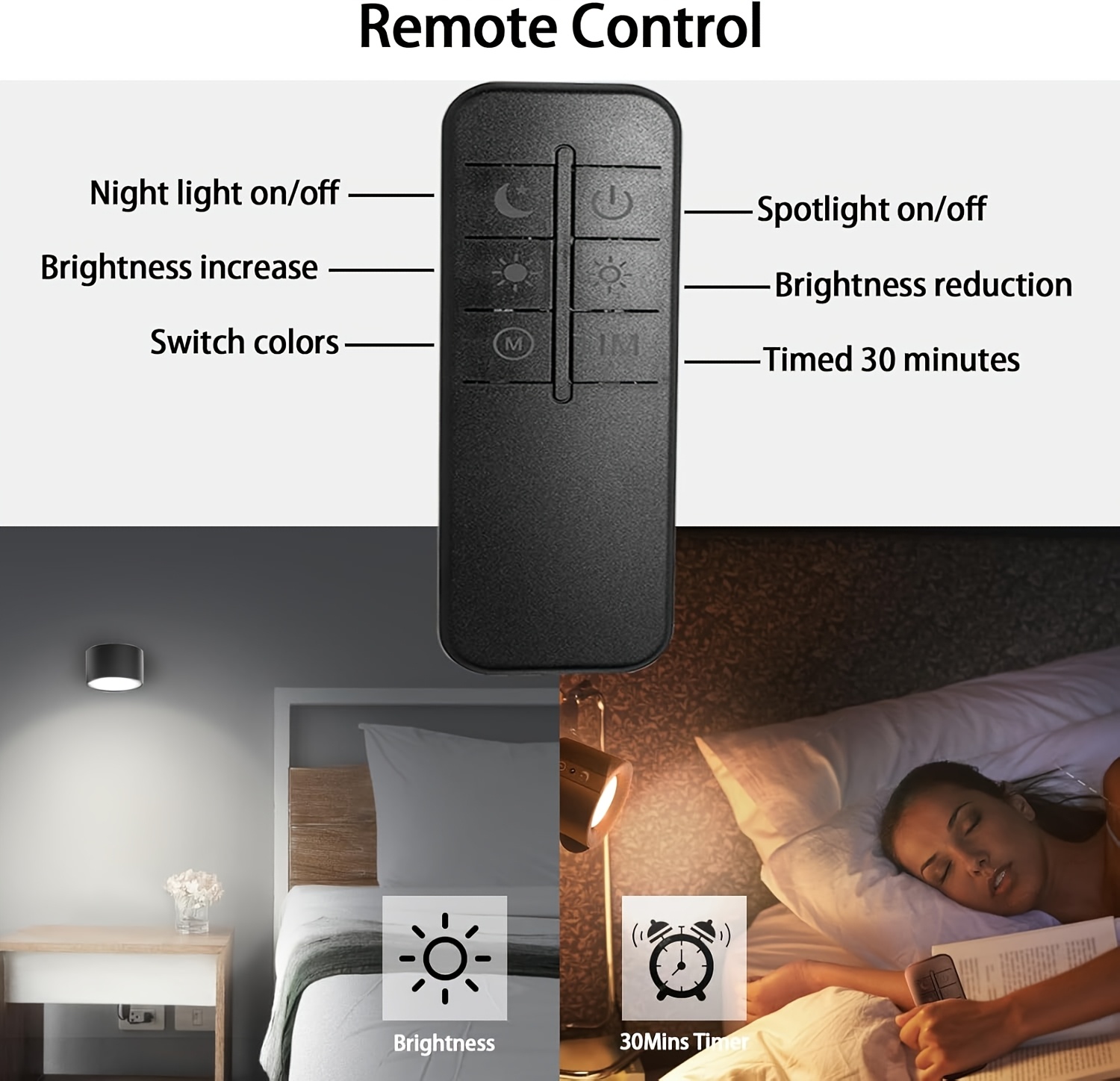 Two Smart Wall Lamps Featuring Three Control Options (Touch, Remote, Daylight Sensor), Rechargeable with a 1200Mah Battery, Adjustable Brightness, Easy Installation, Three Lighting Modes (White, Warm, And a Combination of Both)