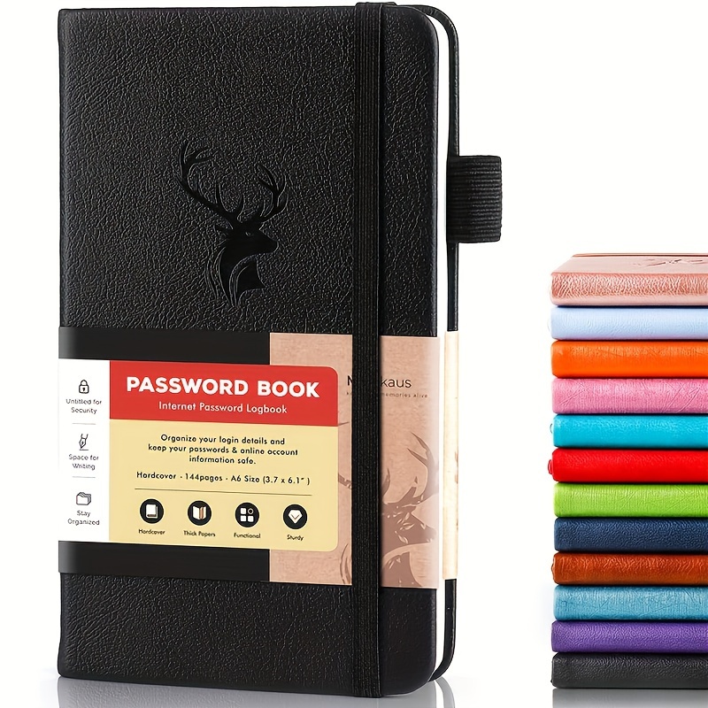 

Hardcover Notebook, Password Book With Letter Label, Internet Password Log, Website Address , Pocket Size, Suitable For The Elderly