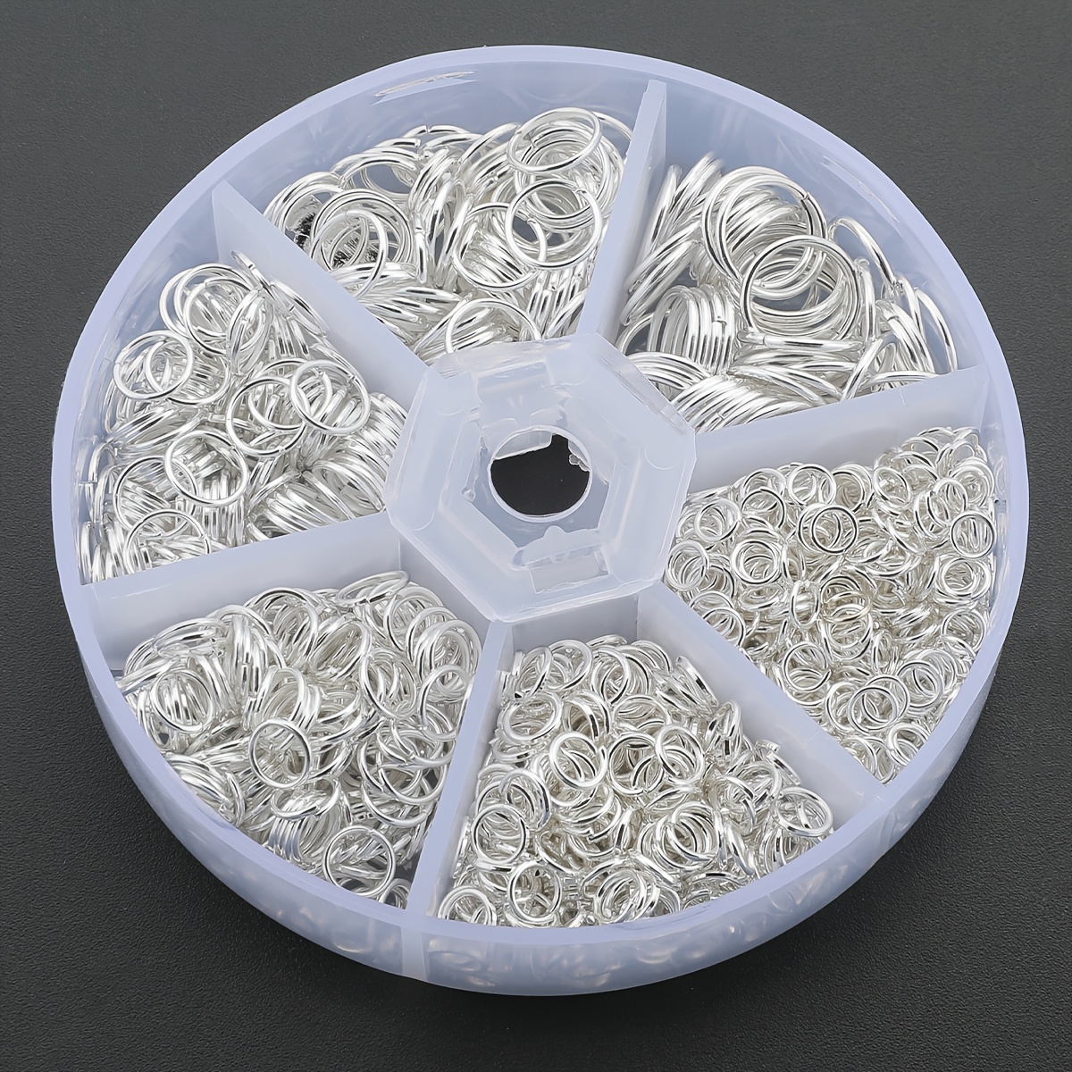 E-shop 1200 Stk./Box Schmuck Verbindungsring Set, inklusive 4mm, 5mm, 6mm, 7mm, 8mm, 10mm in 6 Größen, geeignet für Schmuckzubehör Materialien,