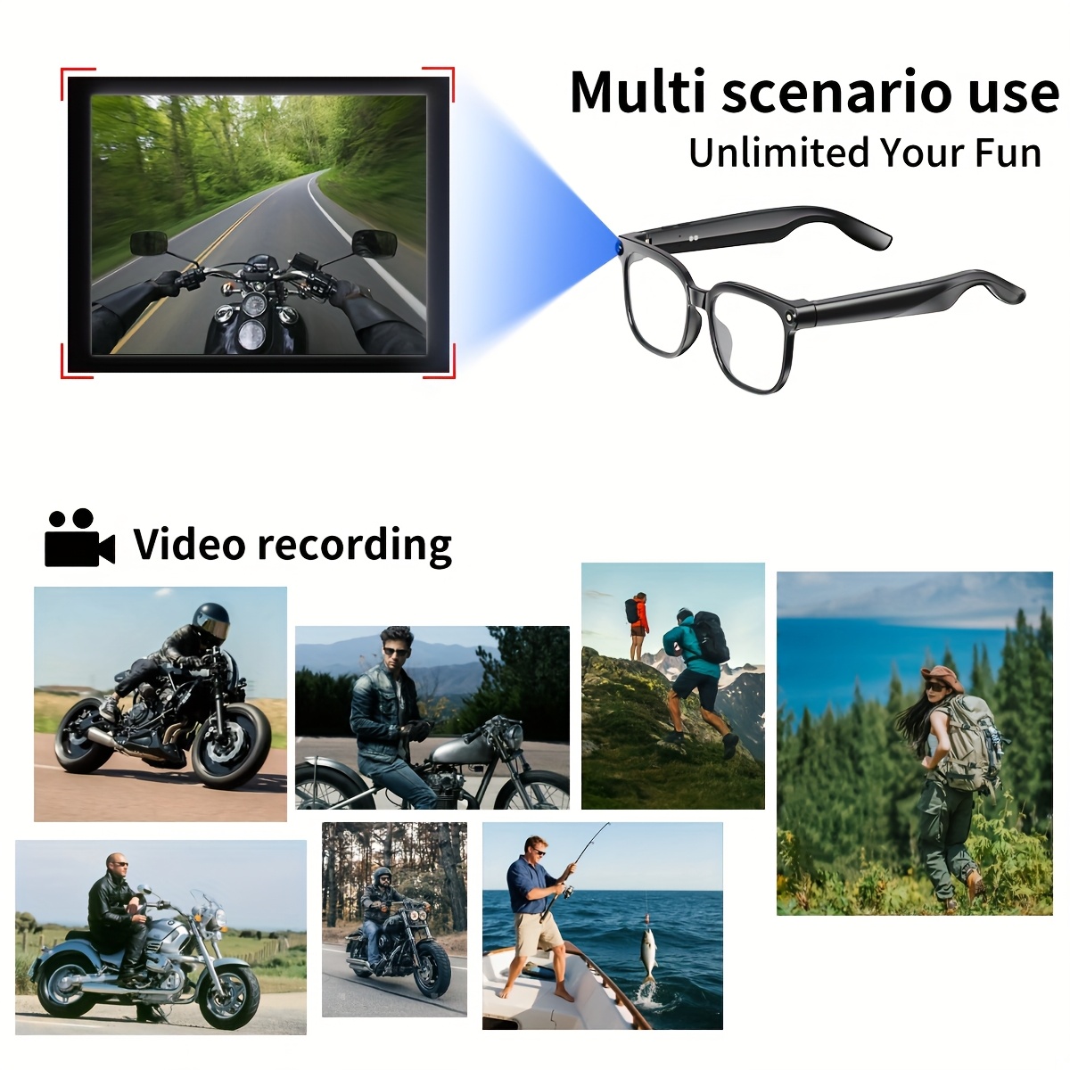 4K AI Smart Glasses with Real-Time Translation & Object Recognition, Open-Ear Audio, Ultra-Light Design, 8Hr Playtime, USB Rechargeable, Passive 3D Technology