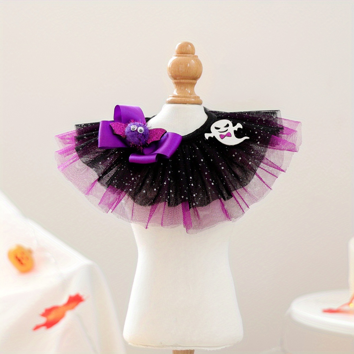 TEMU ペット用品 ハロウィン ガーゼスカーフバンダナ - ファズハロウィンシリーズ 犬 猫用ハロウィンよだれかけアクセサリー よだれタオル、ハッピーパピーホリデー限定アイテム、ペットよだれタオルバンダナ
