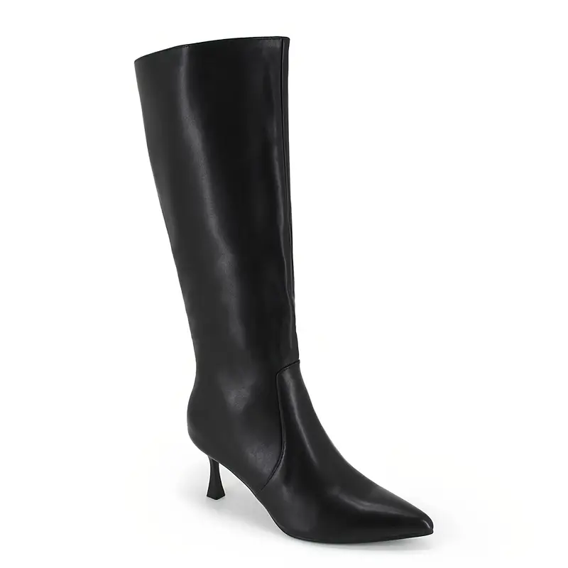 womens black winter dress boots Autumn Leather Thick Women's The Best Fall and Winter