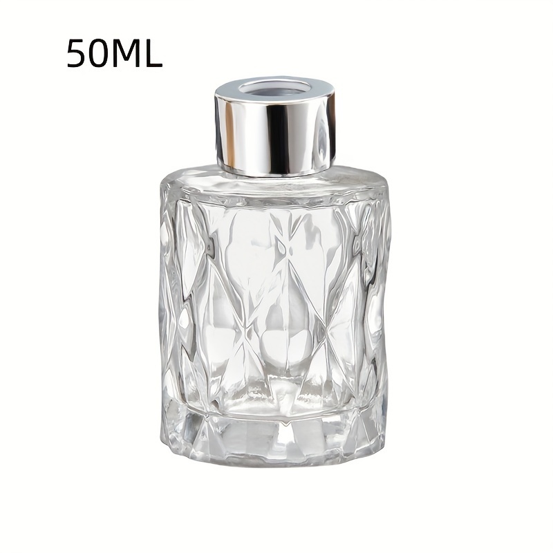 1pc Diamond Shaped Bottle, Transparent Glass, Empty Bottle, Bathroom, Bedroom Decoration, Flameless Bottle