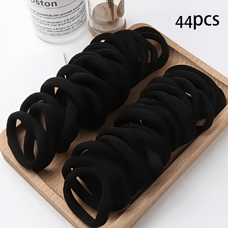 TEMU 25/26/44/45pcs Solid Color Elastic Hair Ties, High Elasticity Hair Bands, Fashionable And Easy, Ponytail Holders, Suitable For Women' And Casual