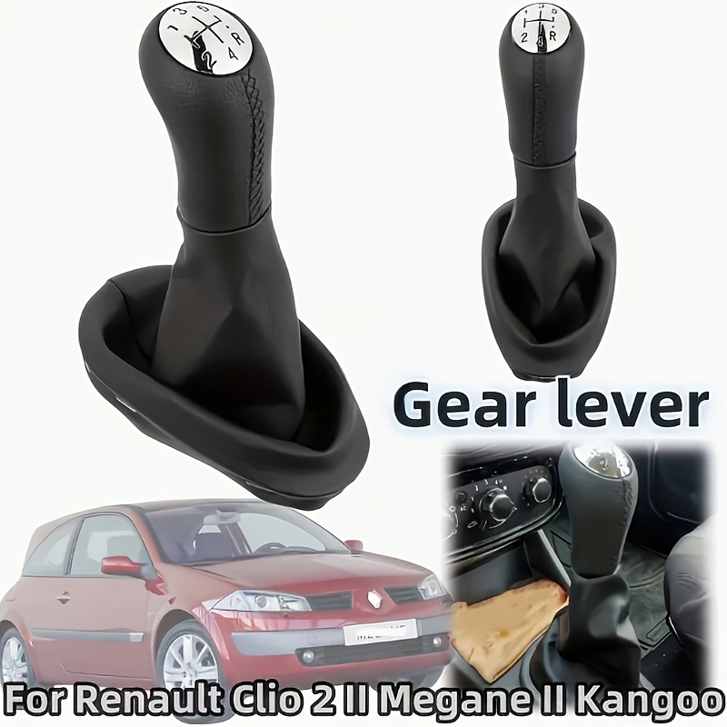 

Pommeau de de vitesse à 5 vitesses avec cache-poussière pour Renault - cuir Manette de vitesse manuelle pour Clio II, Megane II, - Meilleure avec un design en texturé