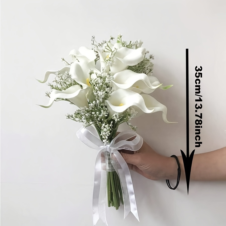 Artificial White Fake Flowers Calla Lily Home Decoration Wedding Celebration Bridal Bouquet Table Flowers Bouquet Wedding Decor