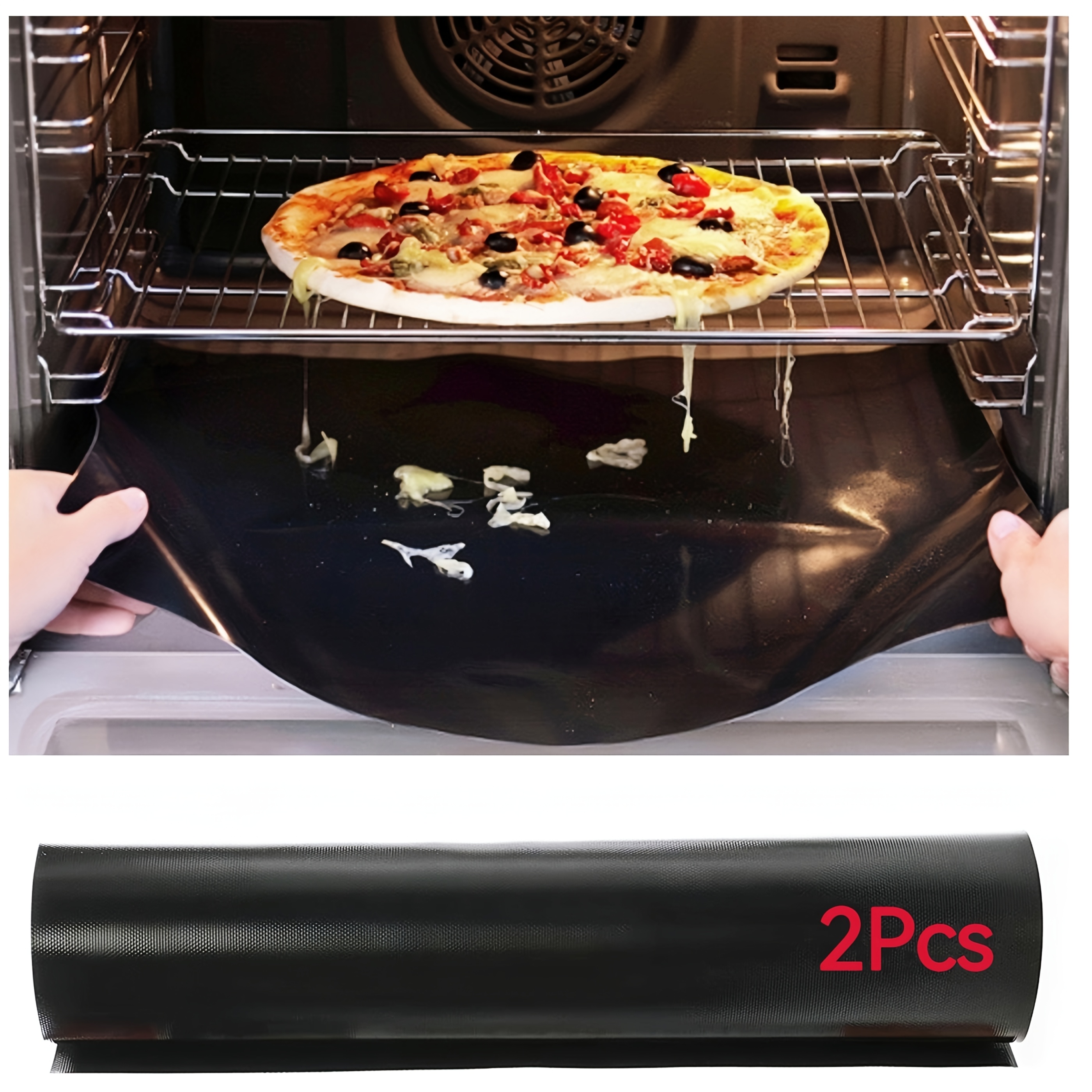 

2pcs Large Oven Liners - Reusable, Heavy-duty Sheets, 15.75x19.69 Inches - Electric, Gas, Toaster, Convection Ovens & Grills - Ideal For Baking & Cooking, Kitchen Must-have Accessories