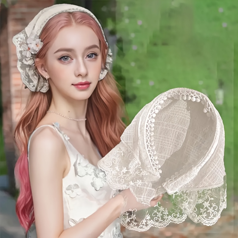 1pc bohemian french scarf headband lace trimmed Temu Saudi Arabia