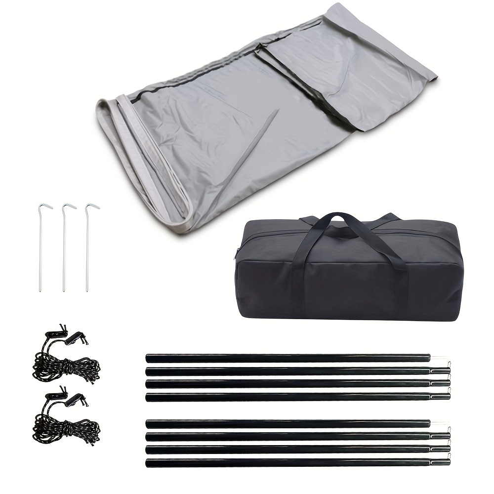 Image of 1 Set Rv Awning Canopy Sun Sail 3x2.4 Meter Rv Side Awning Set Rv Side Camping Sunshade And Keder Pipe Accessories Rv Exterior Camping Sunshade With Mounting Components