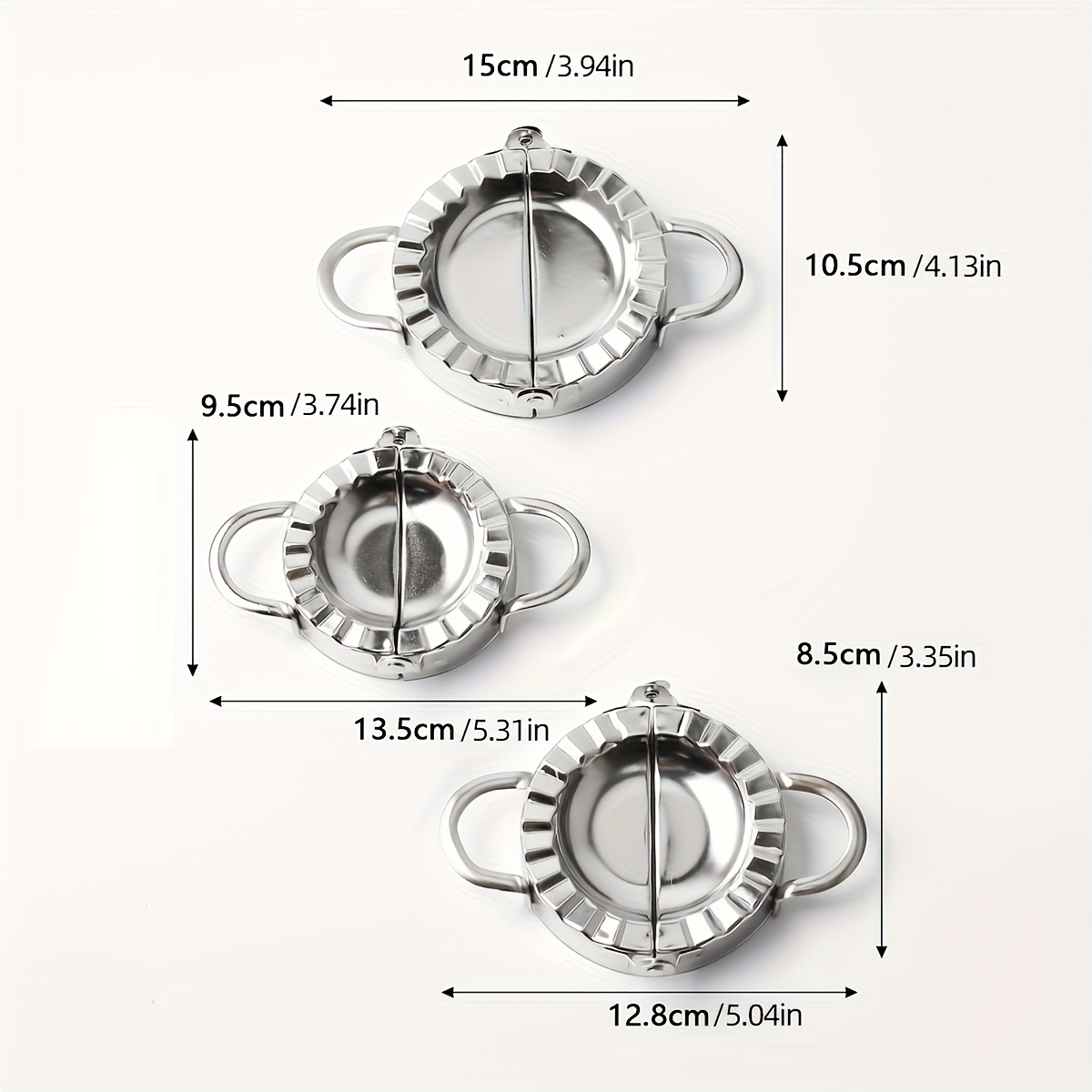 3pcs Large, Medium And Small Dumpling Maker Stainless Steel Dumpling Maker Dumpling Tool Artifact Household Manual Dumpling Press Mold Kitchen Gadgets