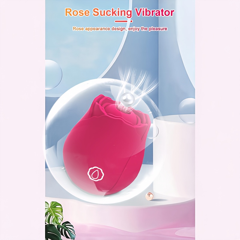 Dildo - Sucking Vibrator Rose Sex Toy G Spot Vibrator - Clitoral Nipple Massage Sucking Vibrator - Bullet Vibrator Dildo - 10 Powerful Modes, Anal Toys For Couple, Woman Pleasures Toy [Valentine'S Day Gift]