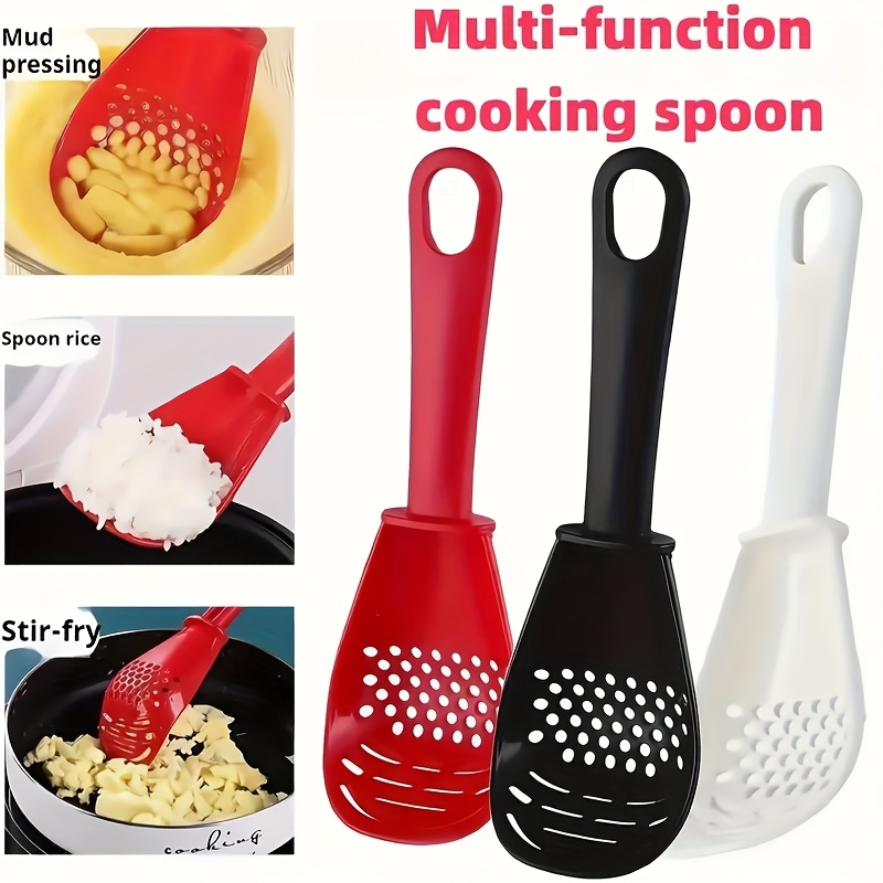 2个厨房多功能研磨和烹饪勺，捣碎和排水筛，姜和蒜研磨勺，打蛋器，蛋白分离勺，土豆捣碎器和煎锅，五种风格可供选择 1