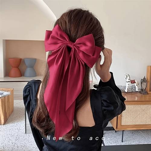 inch elegant satin bow hair clip designed for women showcasing high end texture and suitable for wearing of an for all kinds of hair accessories headpieces
