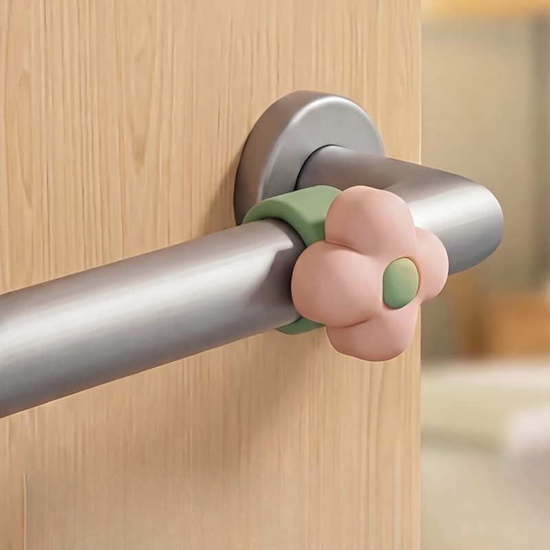 TEMU Topetón de silicona, anticolisión de dibujos animados para manija de puerta, protector de pared de color sólido anticolisión para ventana de