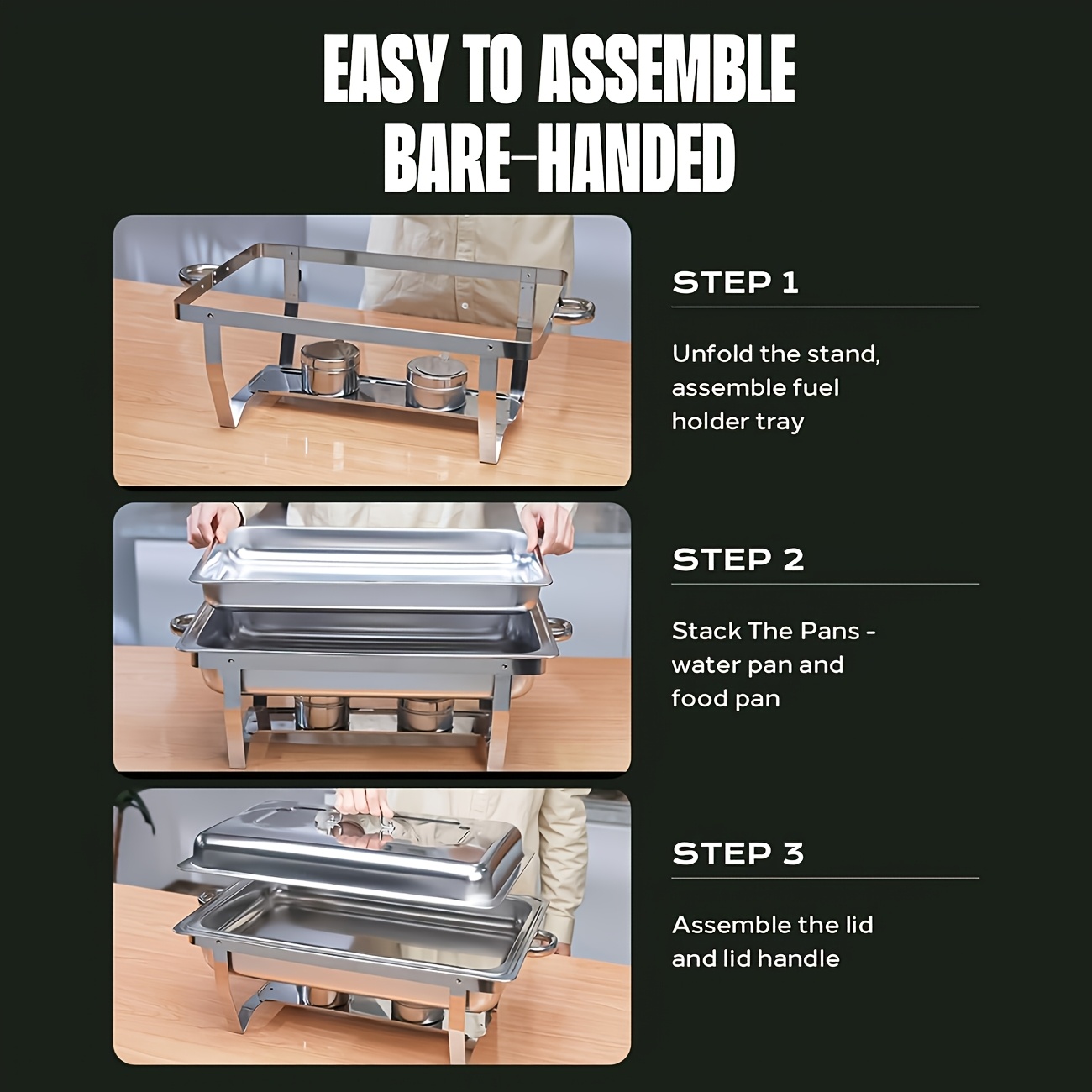 Stainless Steel Rectangular Chafing Dish for Self-Service