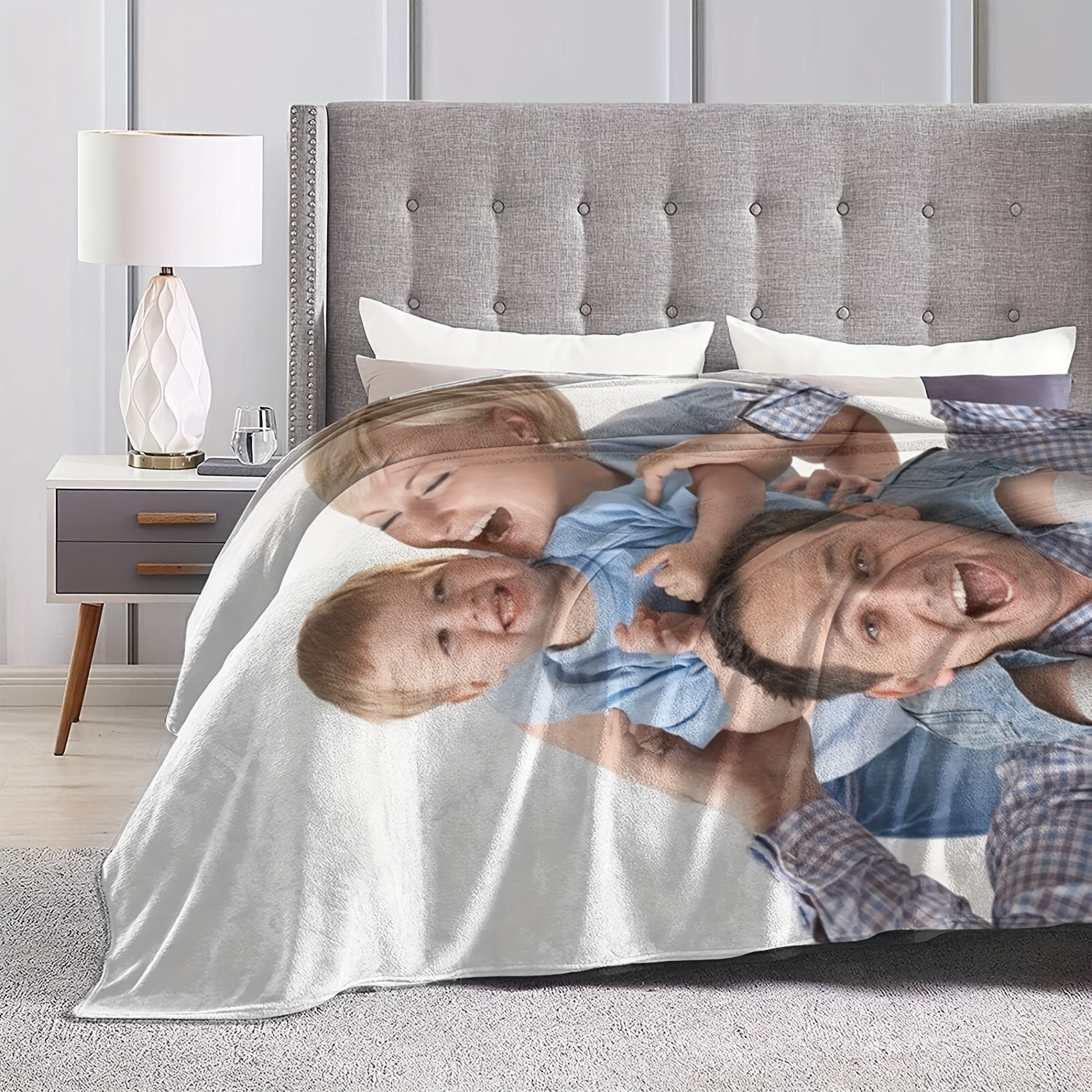 E-shop Personalisierte Foto-Decke mit Ihren Bildern – Weicher Flanell-Wurfdecke – Geburtstag, Jubiläum, Mutter-/Vatertagsgeschenk –