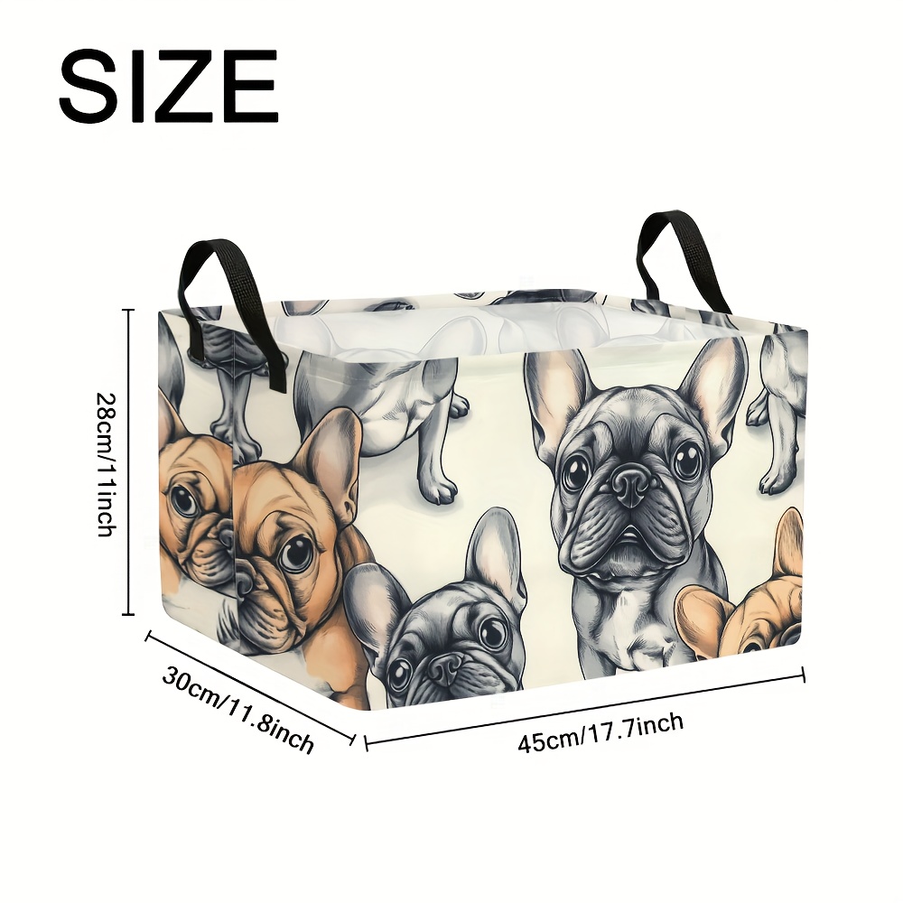 TEMU 1pc Of A Cartoon 2d Flat Themed Storage Basket – A Spacious Foldable Fabric Organizer With Handles, Perfect For, Clothing, And Home Decoration,