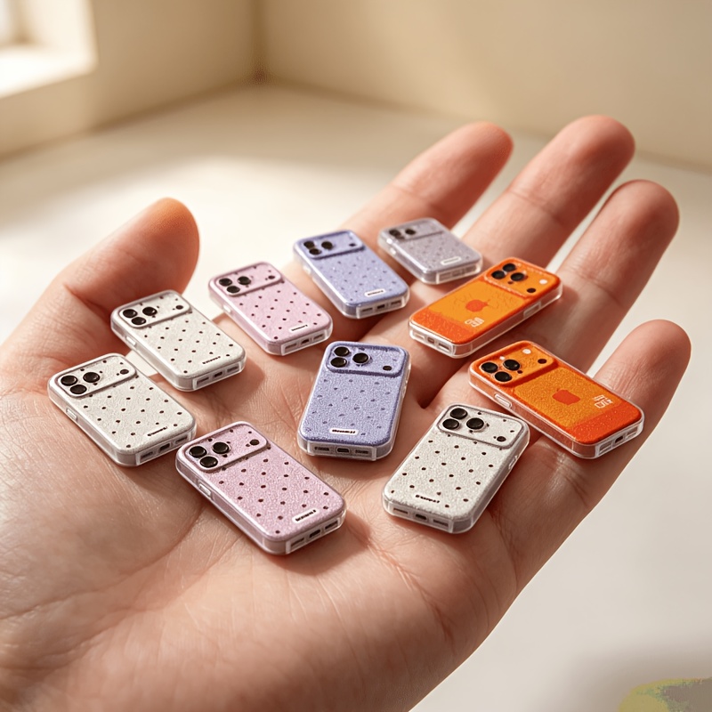 TEMU Juego de 10 piezas de mini teléfonos móviles, modelos de teléfonos en miniatura a 1:12 para colección y decoración, detalles excelentes, para
