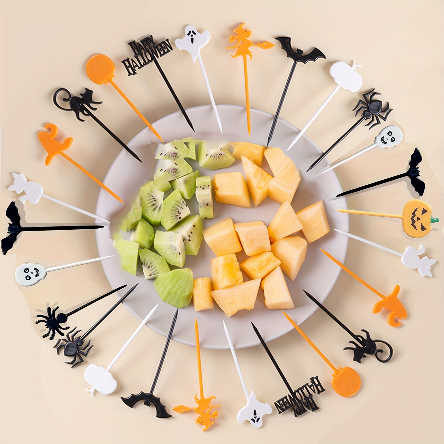 10/30/40 Stück Neue Obstspieße Zufällige Kombination Obstspieß-Dekorationen, Dinnerpartys, Familienessen, Bars, Outdoor-Camping Obstgebäck, Salate, Bento-Dekorationen, Halloween, Weihnachten, PP-Material Waschbar Wiederverwendbar