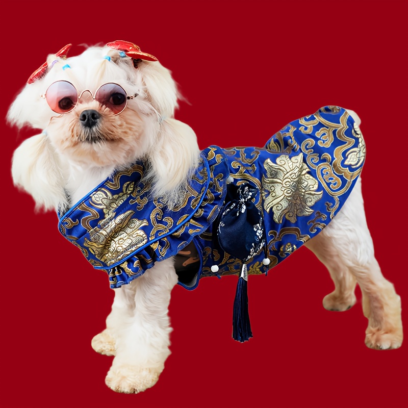 chinese new year dog dress traditional tang suit style small