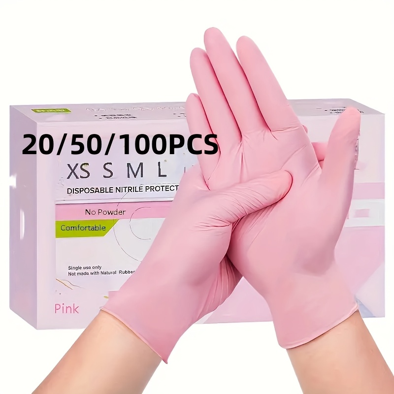 

/100pcs Disposable Nitrile Gloves, Faux Leather, , Hand Wash Only, For Kitchen Cleaning, Dishwashing, Beauty Salons, Hair Dyeing, Pet Grooming, Use