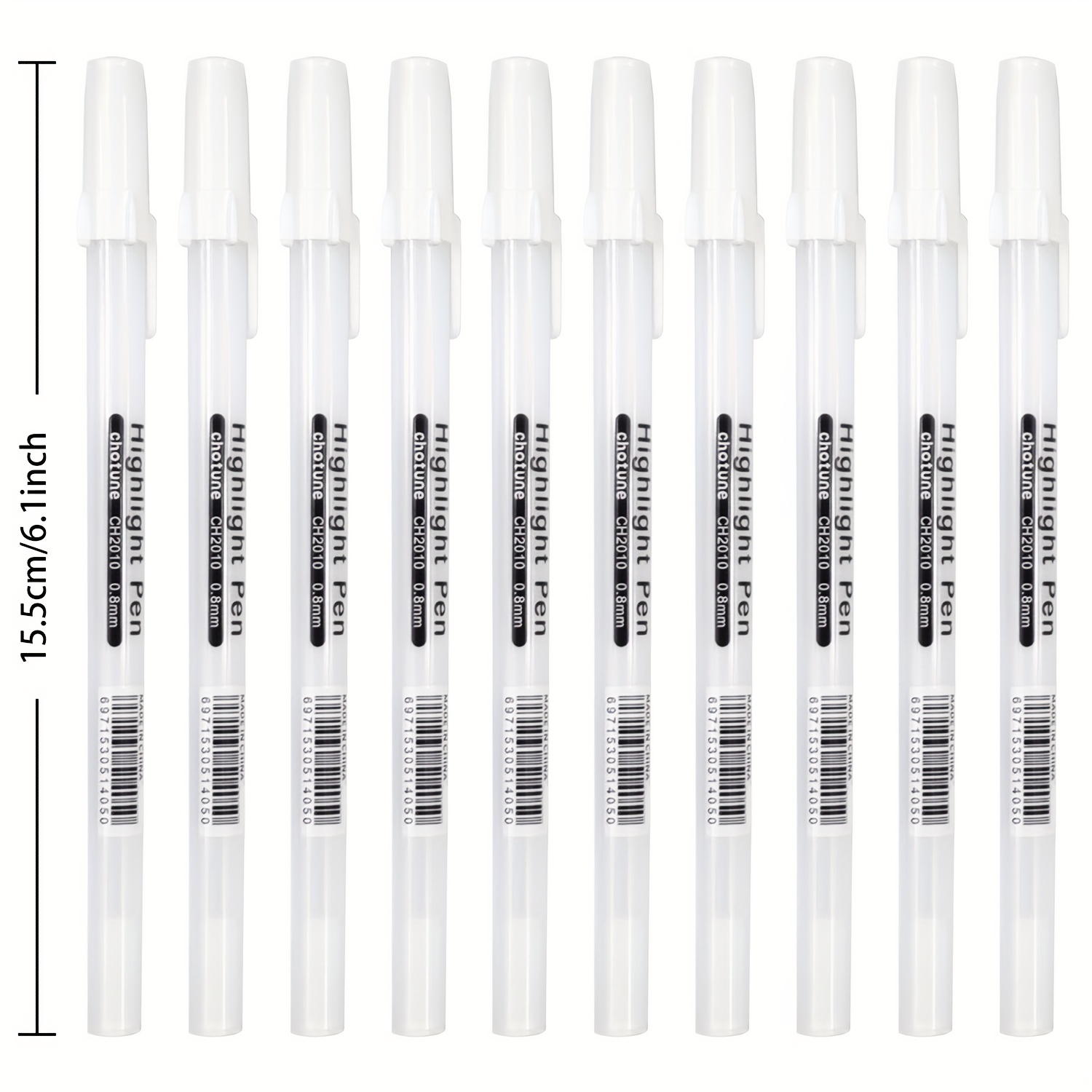 TEMU Ccfoud White Gel Pens, 0.5mm Fine Tip Gel Ink Pens For Black Paper Drawing, Sketching, Illustration, Adult Coloring, Journaling, Set Of 10