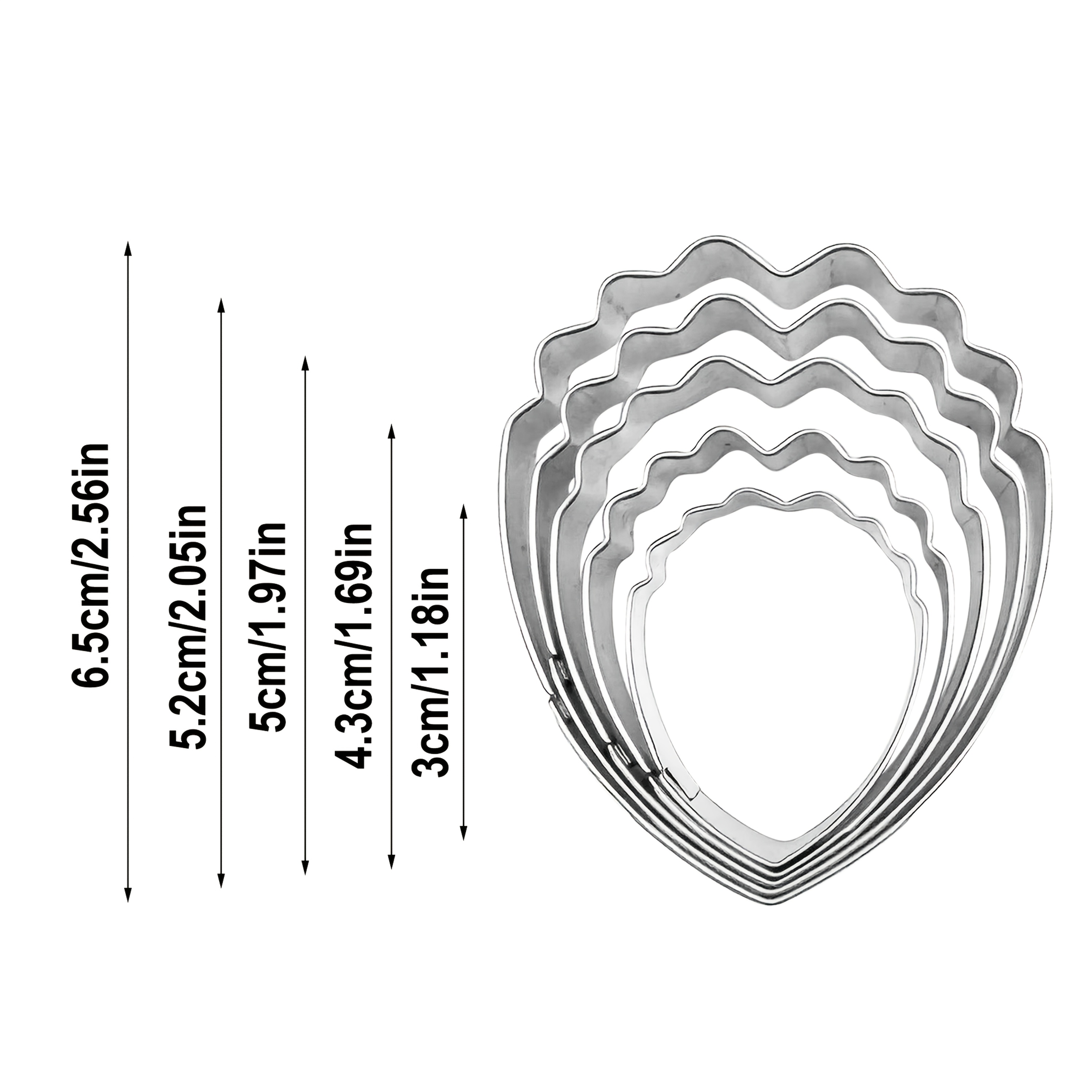 Image of 5pcs Stainless Steel Petal Cake Mold Set - Peony Petals/rose Petals, Perfect For , Gum Paste, And Crafts | Elegant Cake Decorating Petal Molds, Easy-to-use Baking Tool Set