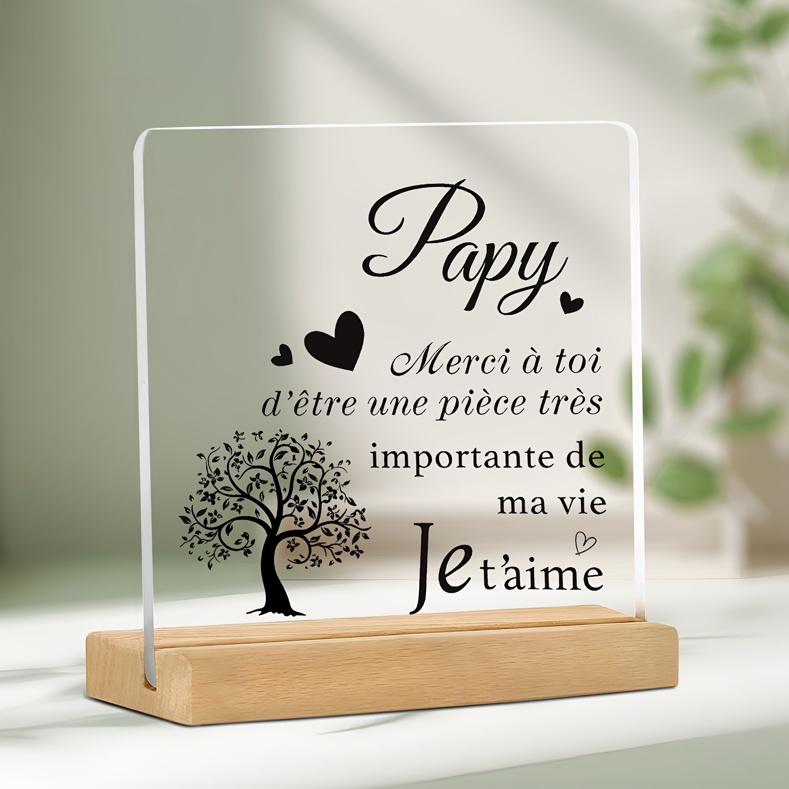 TEMU Ornement Français en Acrylique 2D Plat, 1 pièce, un Hommage et à , et — Convient Cadeau pour / / Grandpapa, Parfait pour des Pères, les