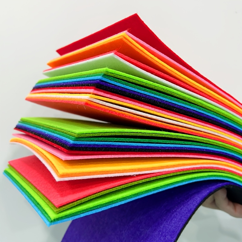 Image of 12pcs A4 Size Felt Sheets, 2mm Thick Polyester Fabric, Hand Wash Only, Precut Craft Material For Diy Projects, Bag Applique & Handmade , Fabrics For Crafting, Hard Felt, Handicraft, Felt Paper