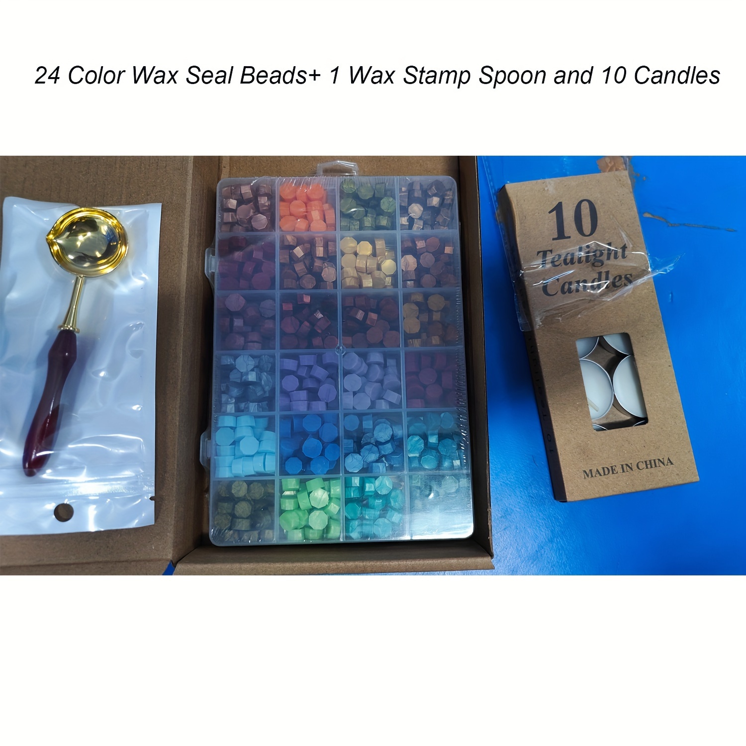 Set Timbro Ceralacca - 600 Perline In 24 Colori + Accessori Per Sigillare Buste E Inviti - Foto 4