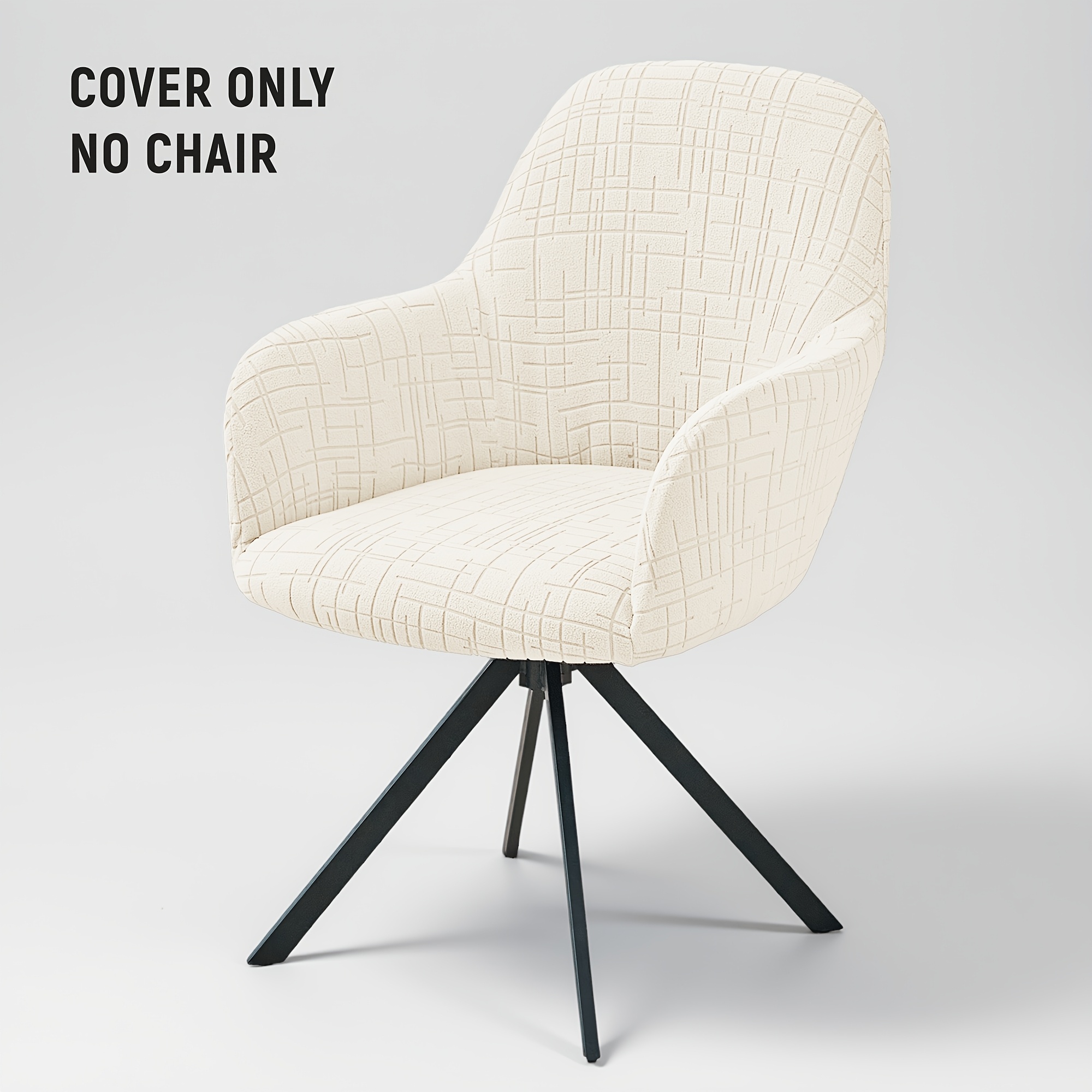 TEMU 1pc Cross-pattern Stretch Full-cover Dining Chair Cover, High-back Dining Table Chair, Computer Chair Protector