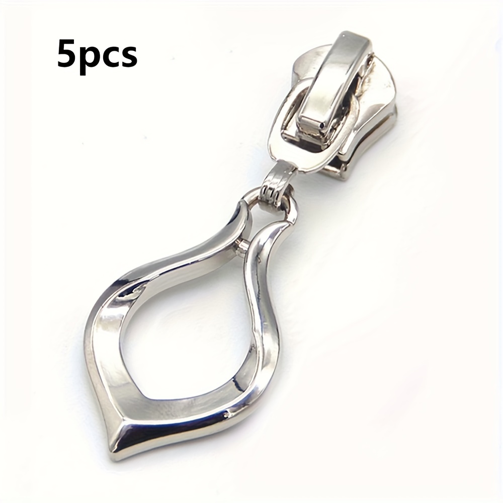5pcs Petal Zipper Pull (suitable For Nylon Zipper) 5 #5 Pull Lock Petal Zipper Hanging Piece Metal High-grade Decorative Zipper Pull