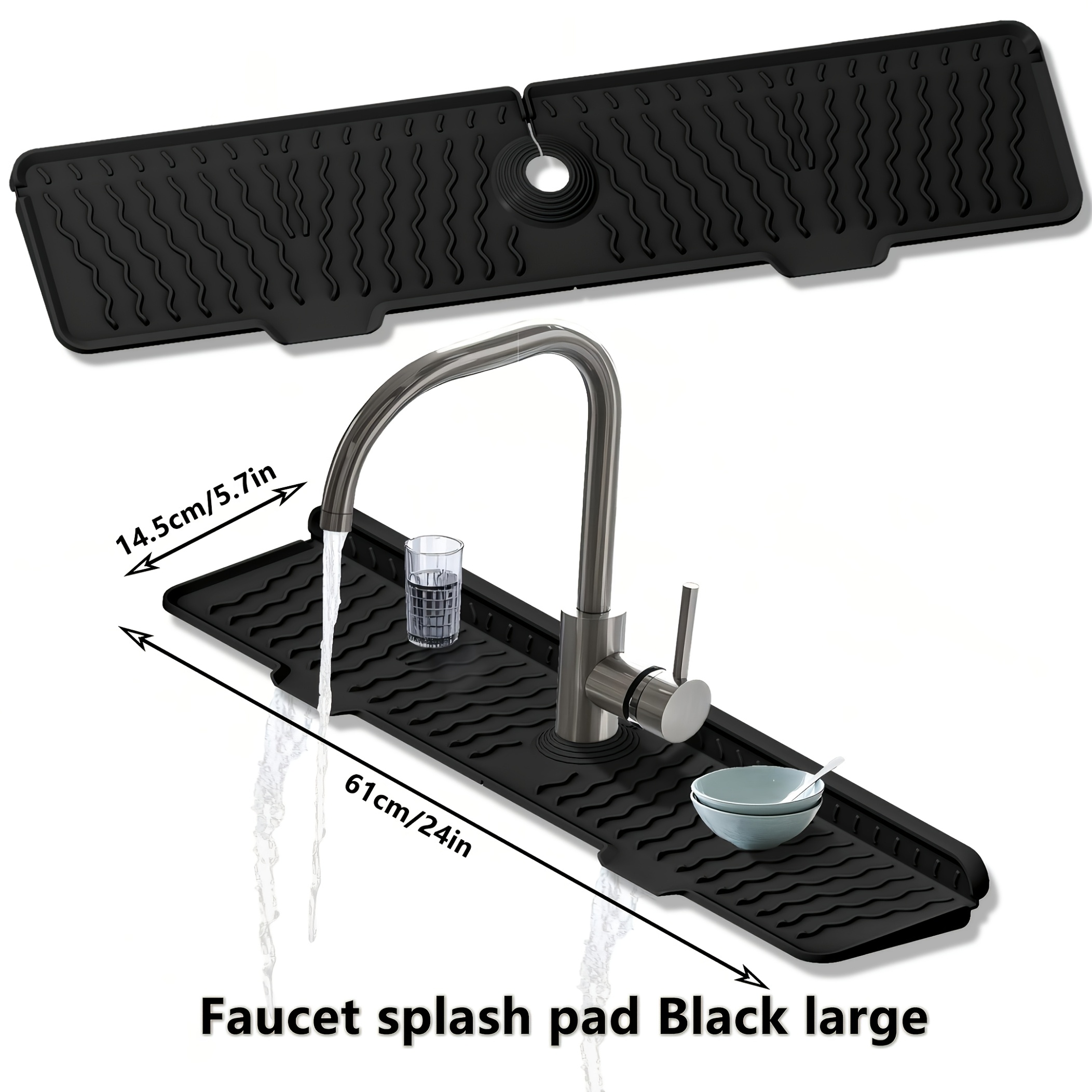 TEMU Kitchen Silicone Faucet Draining Mat, Sink Counter Pad, Bathroom And Washroom Storage Drainage Mat