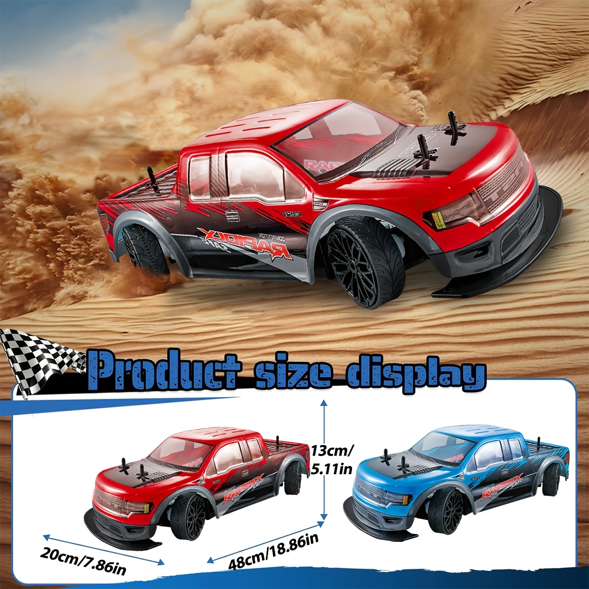 [High-speed RC Truck] High-speed RC Four-wheel Drive Drift Pickup Truck | Brushless Motor Off-road Climbing Car Suitable For Both Adults And Children A Birthday Or Christmas Gift For Friends And Children