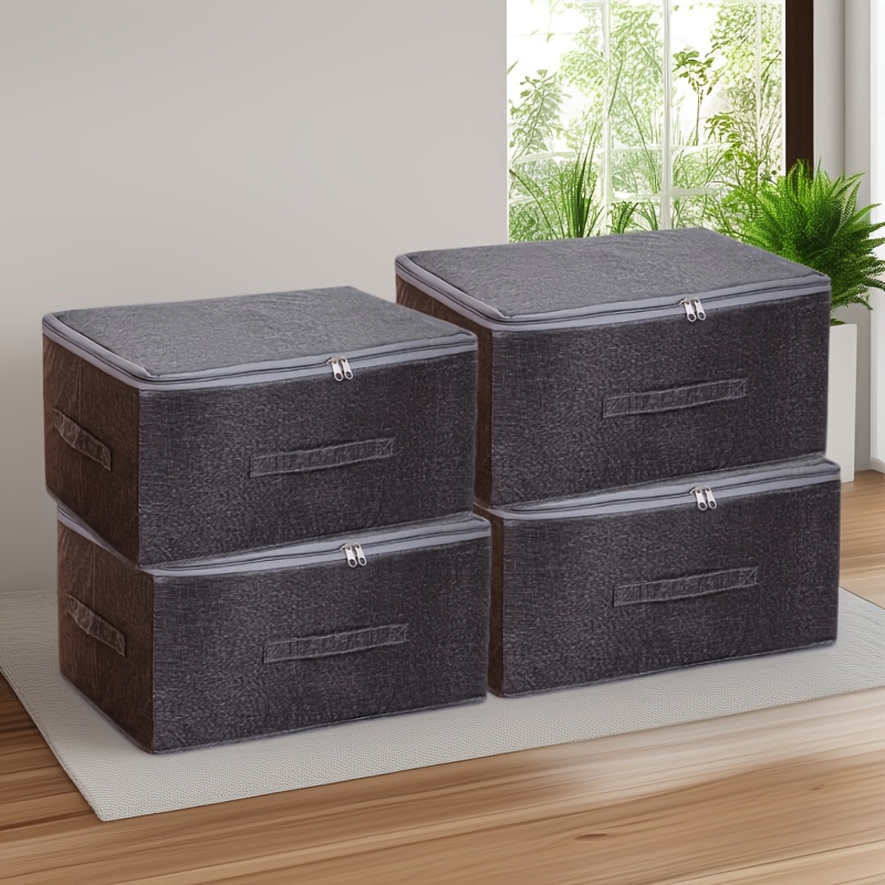 Zgv 4pcs Stackable Under-bed Storage Boxes - Large Capacity Durable| Versatile Organizers For Clothes/books/bed Sheets | Ideal For Wardrobes/bedrooms/kitchens/apartments, Under-bed Storage