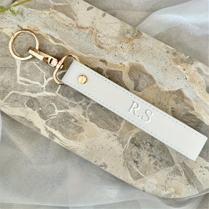 Personalized Customizable Initial Keychain Custom Name Double-sided Pendant Elegant Keychain Perfect Valentine's Day Gift Decorative Additions Fashionable Design Keychain