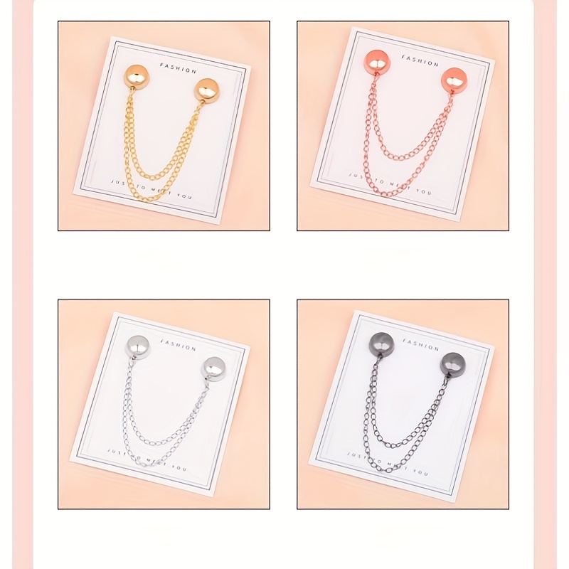 1/2/3/4pcs elegant pants and cuffs magnetic fasteners, adjustable, removable and durable alloy material, trouser legs fixing clips, roll-up trouser legs buckles and mouth-collar fixing pants T-shirt hem shortening artifact magnetic suction seam-free buckles, outdoor fashion accessories for men and women