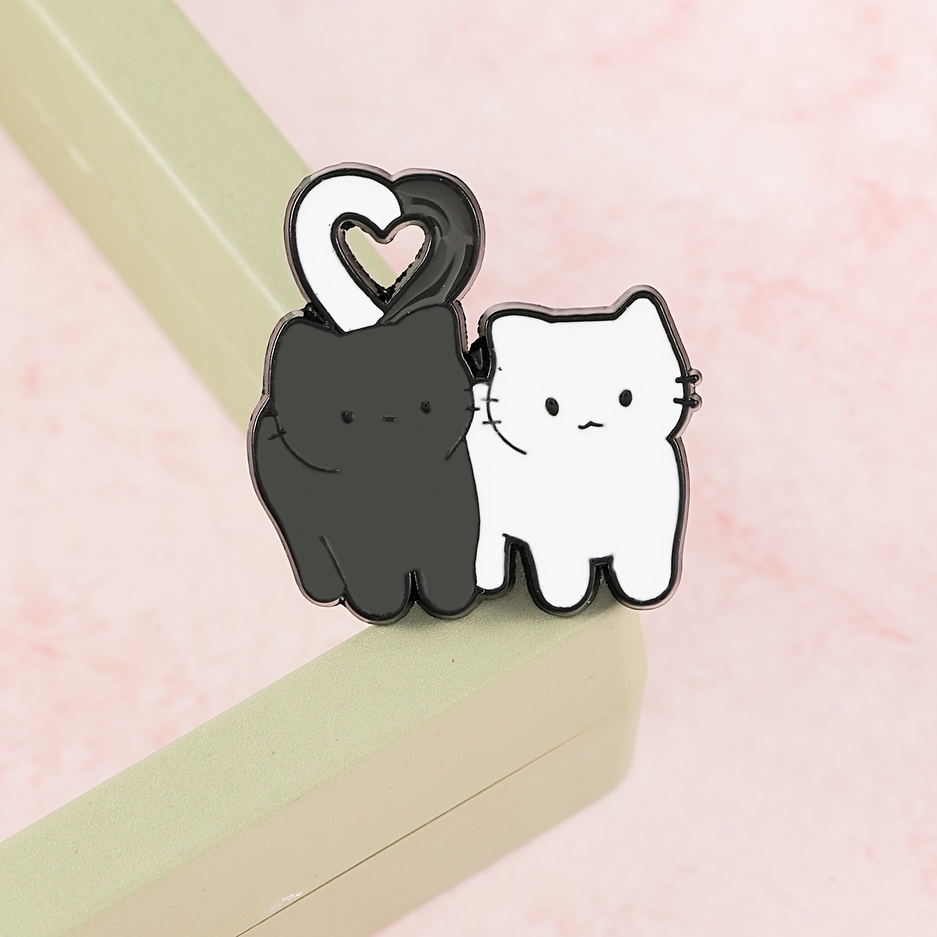 TEMU Broche de Esmalte para Pareja de Gatos, Moda Decorativa, Broches de San Valentín, Adornos para Solapa, Bolsos, Insignias, Joyería y Regalos