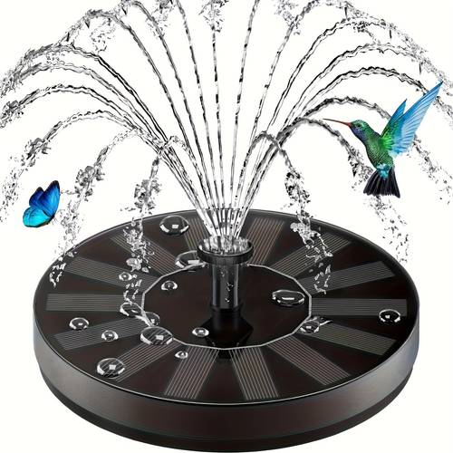 solar powered bird bath fountain pump designed for bird baths with 6 nozzles suitable for gardens swimming pools fish tanks and outdoors 1 5w 1 5 new
