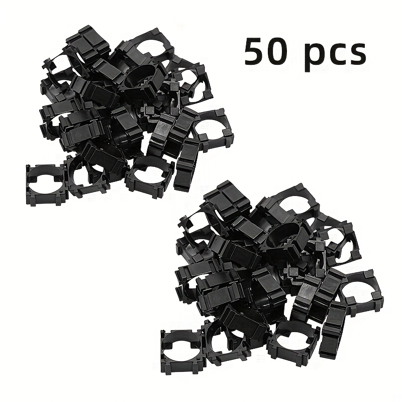 TEMU Pack Of 50, 18650 Lithium Battery Holder, Single Unit Battery Box Fixed Seat, Made Of High-temperature Resistant And Flame-retardant Abs