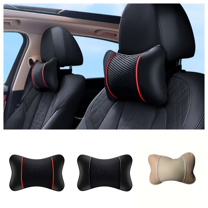 Universal Car Neck Pillows Side PU Leather Pack Headrest For Car Pillow  Neck Pillow, Soft And Comfortable