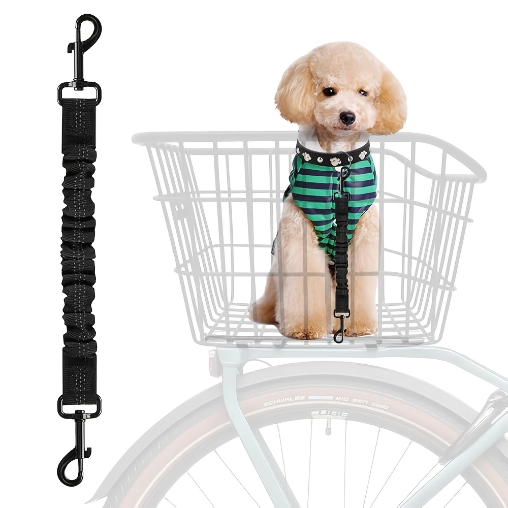 TEMU Dog Bike Seatbelt Suitable For Bicycle Baskets, Retractable Bike Dog Safety Harness, Elastic Pet Safety Harness For Cats, Dog Leash Extension
