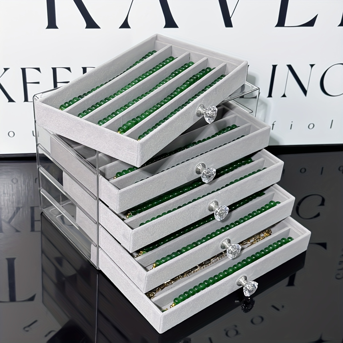 Desktop Jewelry Organizer, Multi-Layer Storage Box