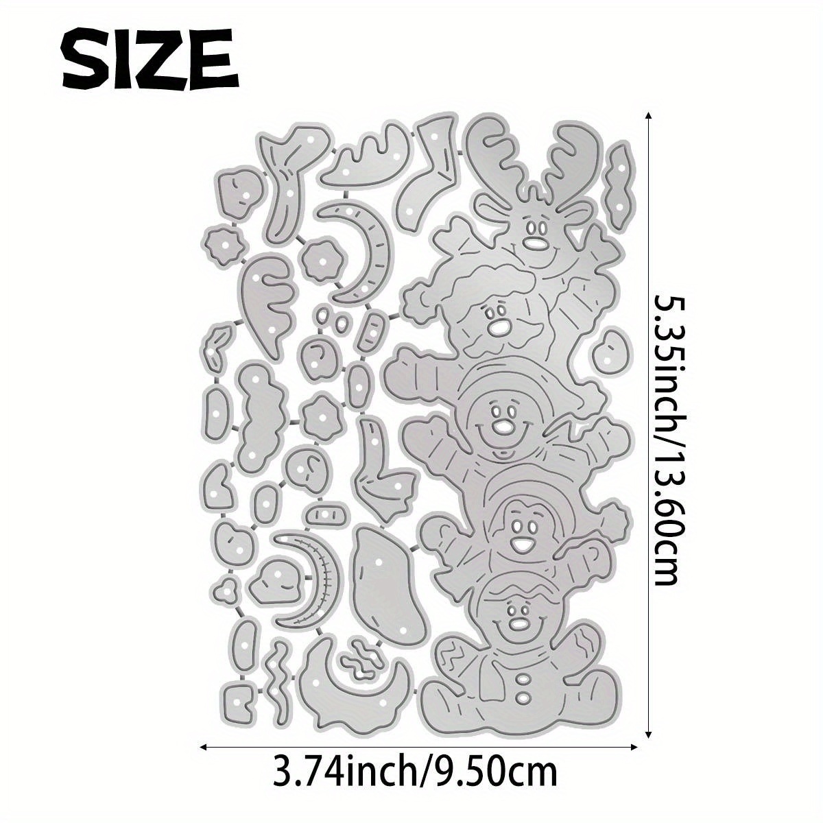 TEMU Christmas-themed Metal Cutting Dies - Adorable Santa, Penguin, Snowman Die-cutting Tools With Festive Holiday Designs, Ideal For Seasonal