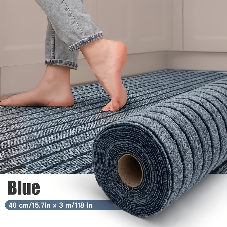 E-shop 1 Rolle, 118,1 Zoll x 15,75 Zoll (300 cm x 40 cm), 6 mm Dicke, Luxuriöser verdickter selbstklebender Teppich, Gitter-Rollen-Bodenaufkleber,