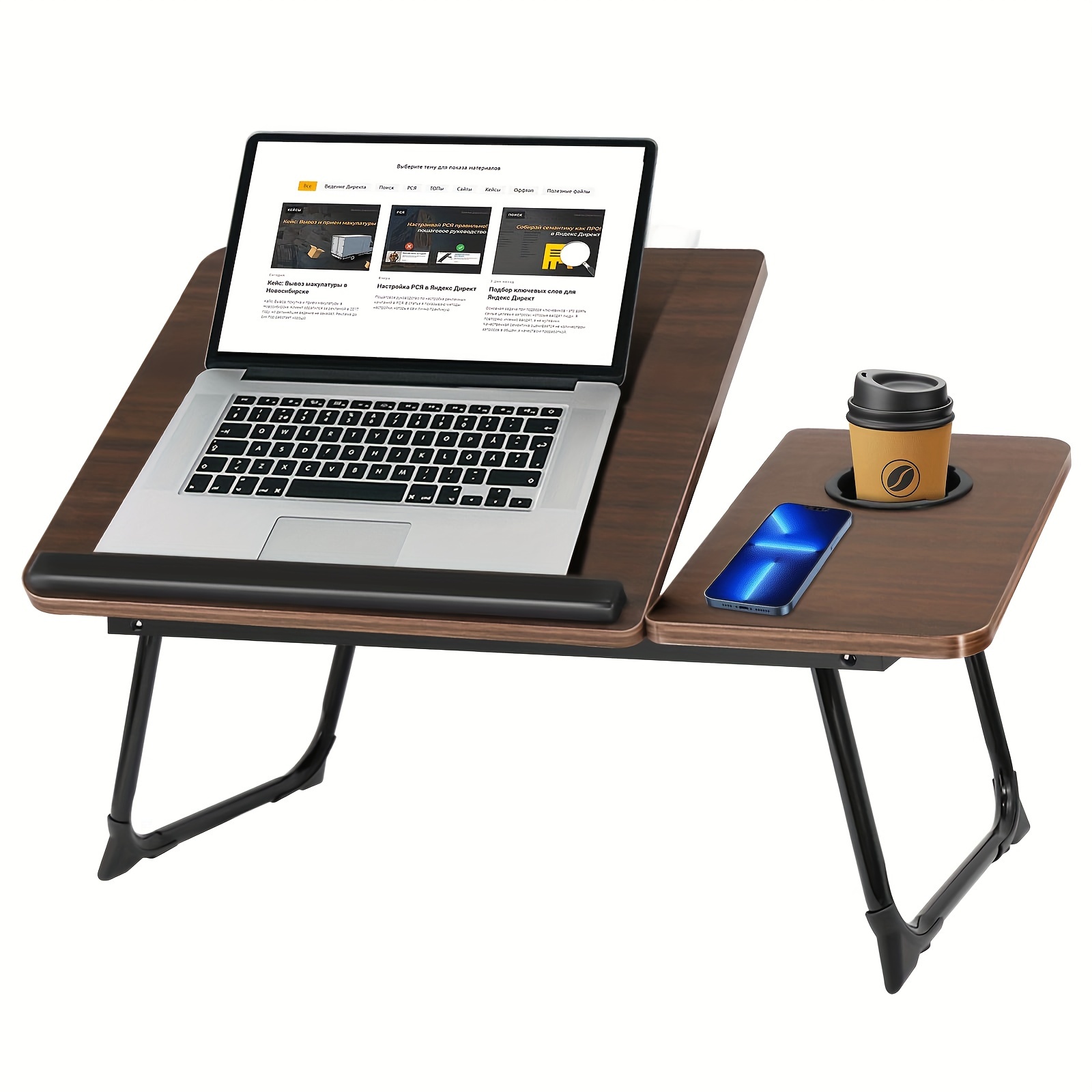 mesa cama portatil desayuno bandeja laptop con portavasos