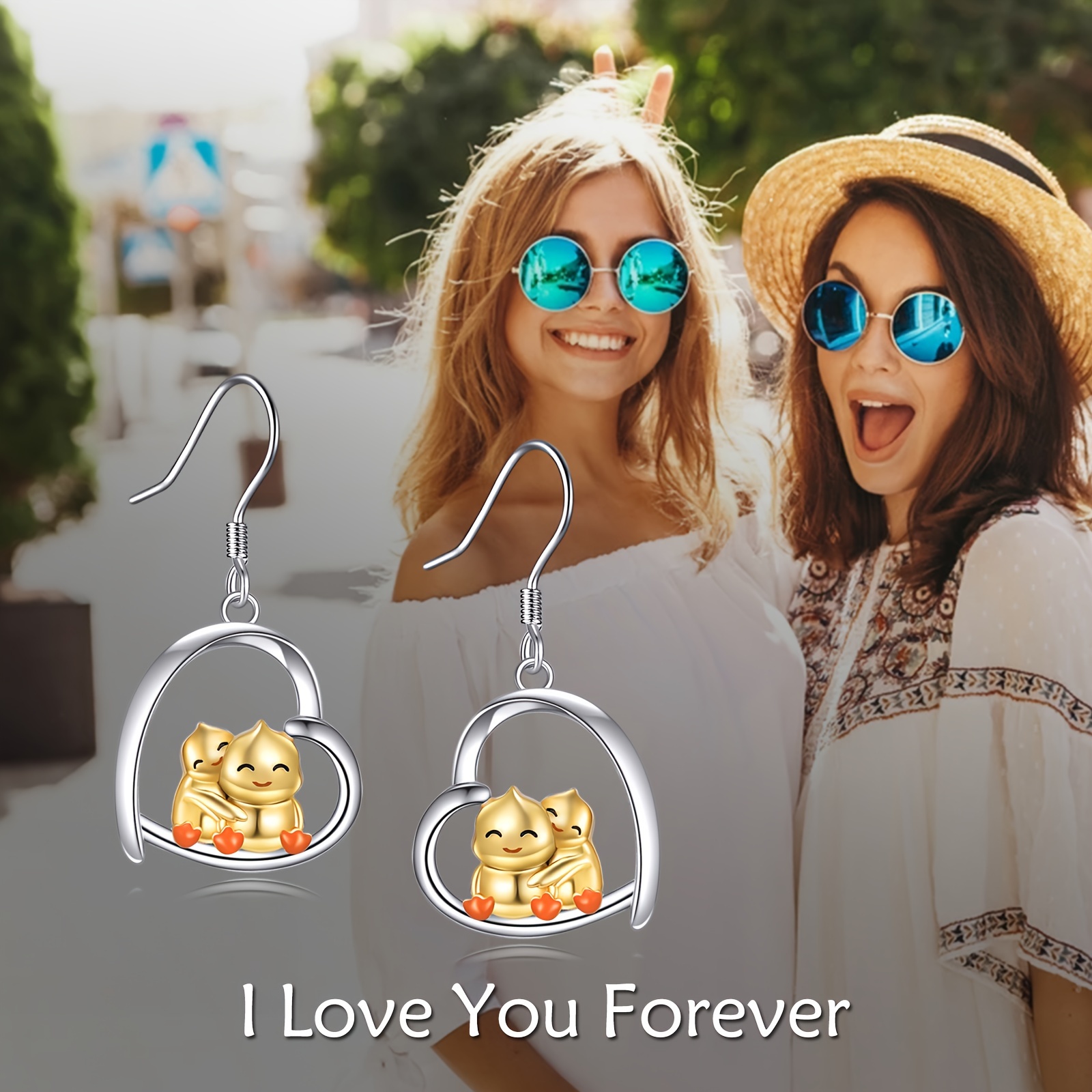 Women's 925 Sterling Silver Duck Earrings