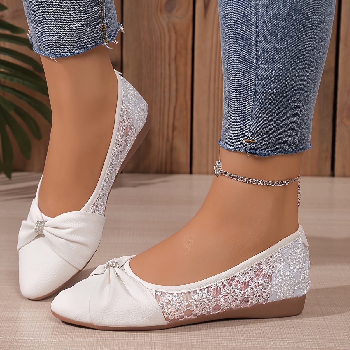 Image of Shallow Mouth Mesh Single Shoes Large Size Bean Shoes 35-43 Size Shoes Outer Size Large Size White Shoes Black Shoes, Women Shoes Elegant Women Shoes Shoes
