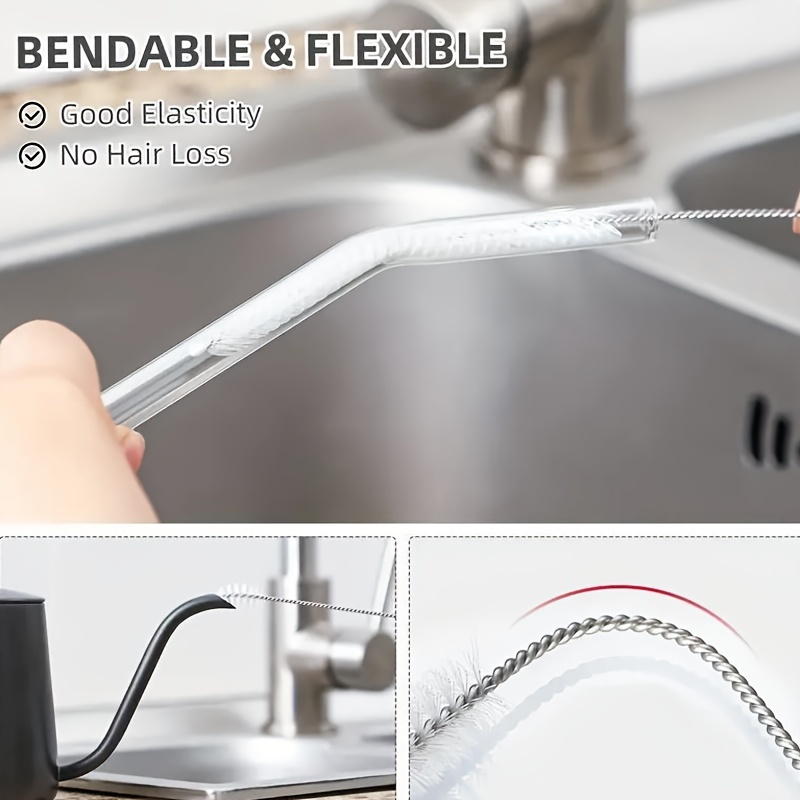 5/10/20/50pcs, Extra Long Pipe Cleaning Brush, Stainless Steel Bottle Brush, Keyboard, Small Pipe, Cleaning Tool, Mini Micro Bottle, Gap Brush, Soft Hair Straw Brush, Soft Long Brush, Water Bottle Cleaning Brush, Drinking Water Straw, Essential Cleaning Accessories