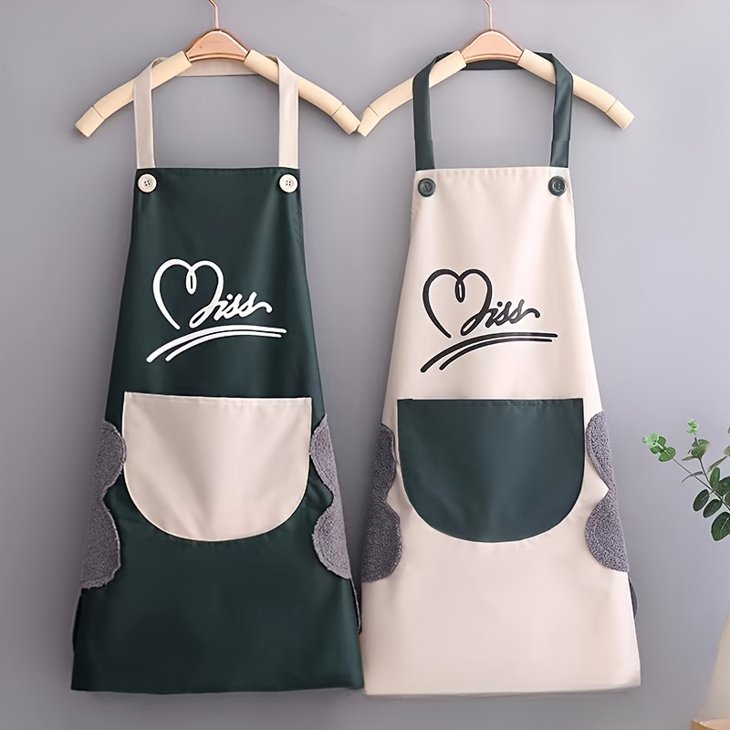 2 pcs new kitchen aprons home use waterproof oil resistant easy to clean adult size mens workwear details 0